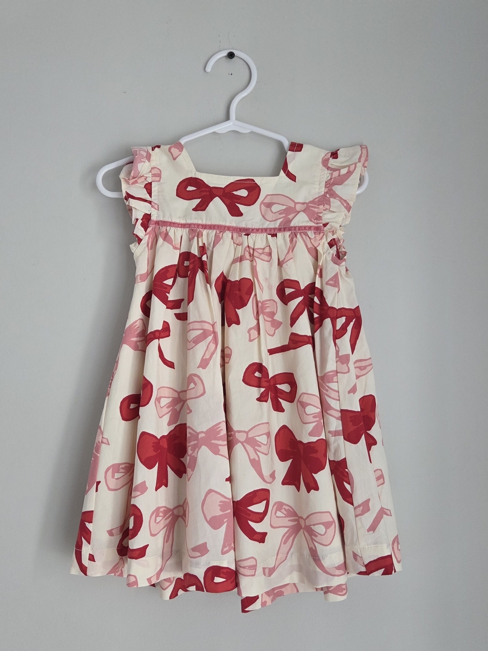 Pink Chicken Bow Print Dress